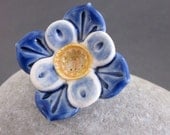 Handmade Porcelain Double Blossom Button