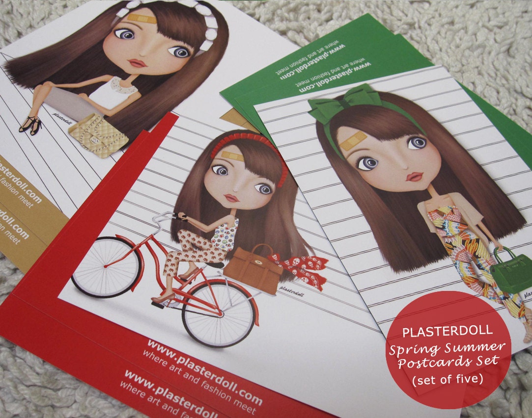 Plasterdoll Postcards Set (Set of 5) - Spring Summer Fashion