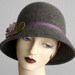 Gray Wool Felt Slouched Brim Cloche Hat
