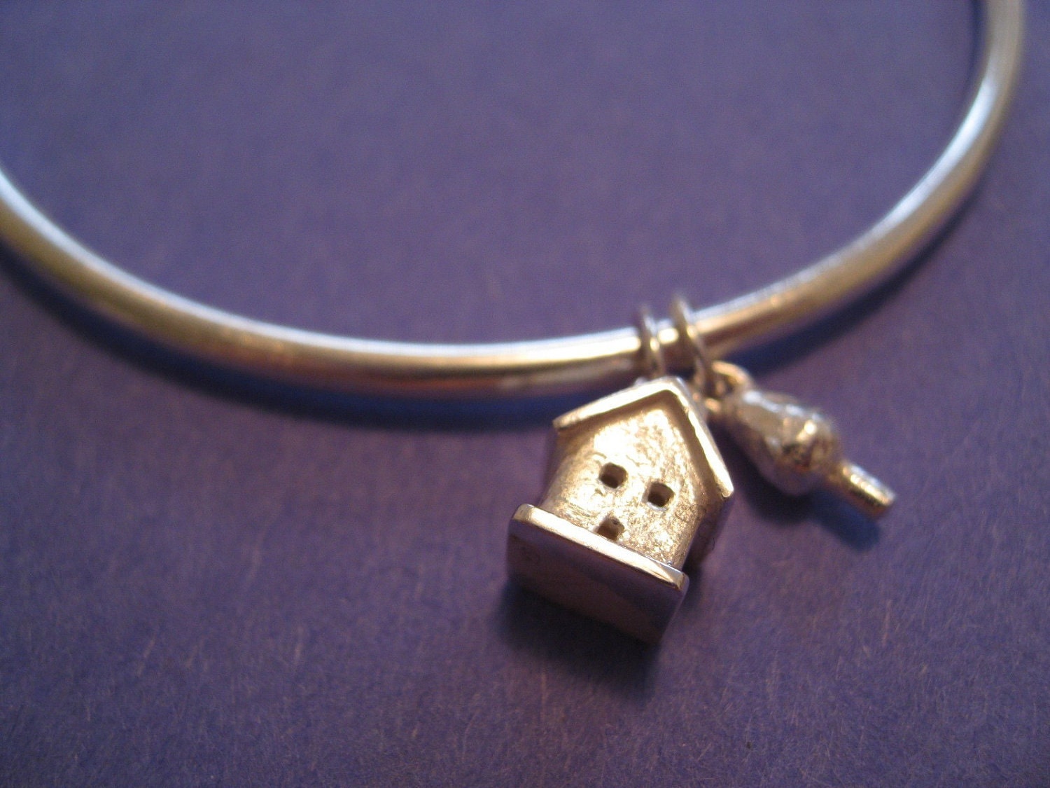 House and Tree Bangle Sterling Silver