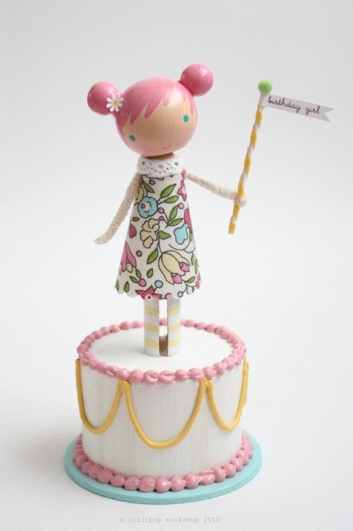 lolli and her little birthday cake cake topper