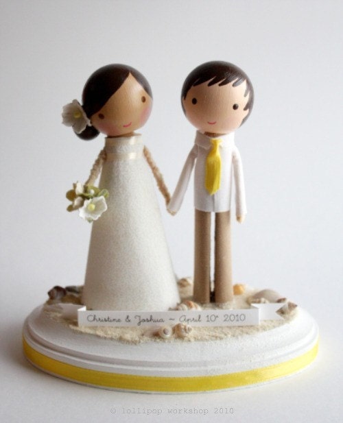 custom beach wedding cake topper