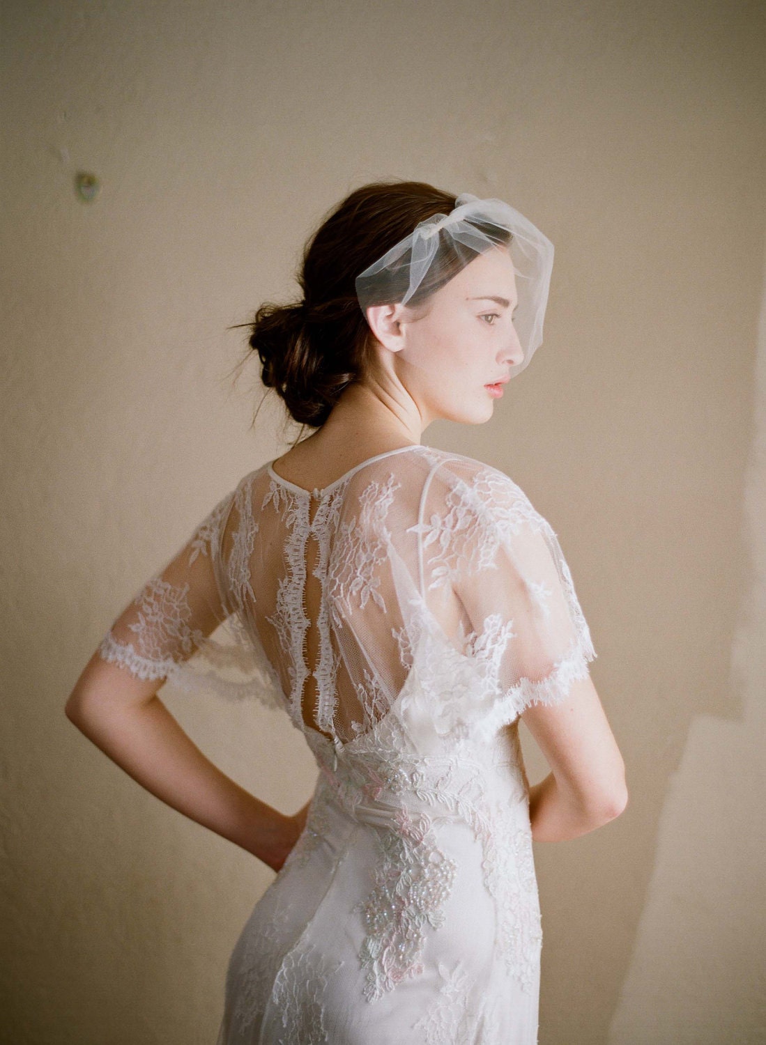 Mini bridal tulle veil - Mini tulle veil - Style 218 - Ready to Ship