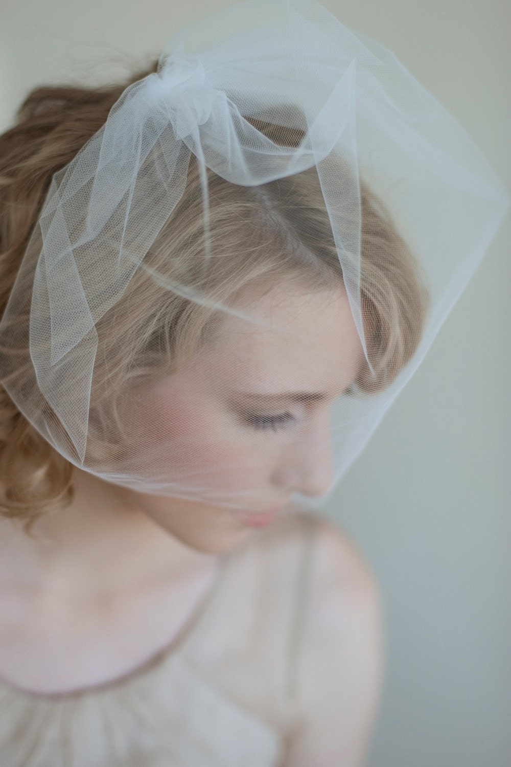 Bridal tulle birdcage veil - Tulle sheer birdcage veil - Style 028 - Ready to Ship - Best Seller