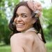 Bridal mini hat with birdcage veil and handmade silk flowers, feathers - Peachy Vintage - Made to Order