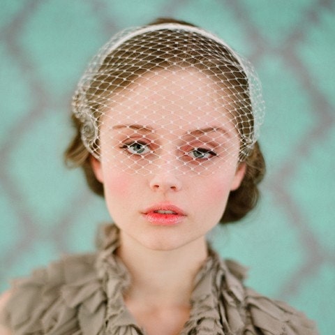 Birdcage veil headband, straight - Style 135 - Made to Order