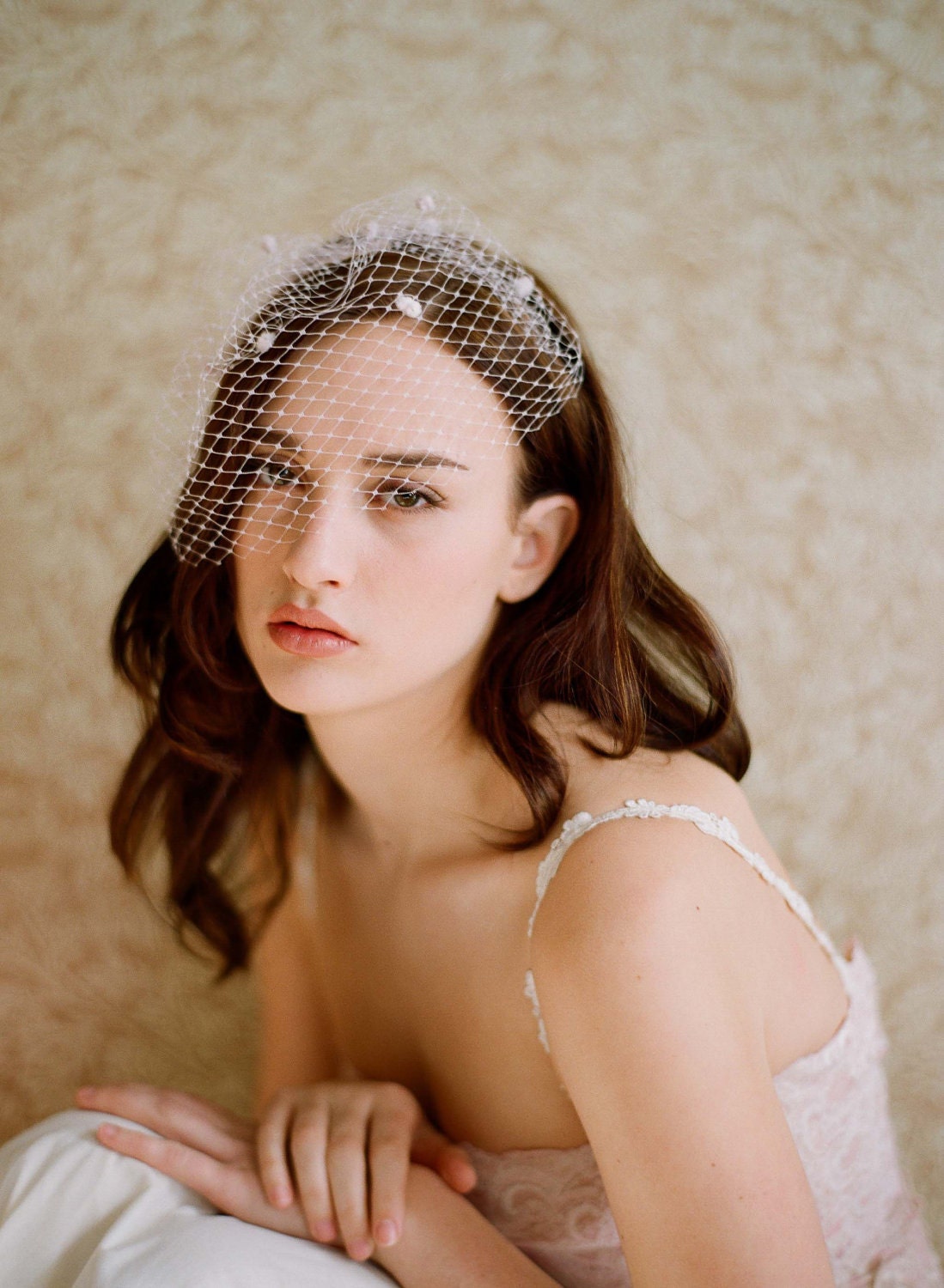 Bridal birdcage veil - Mini birdcage veil with dots - Style 217 - Made to Order