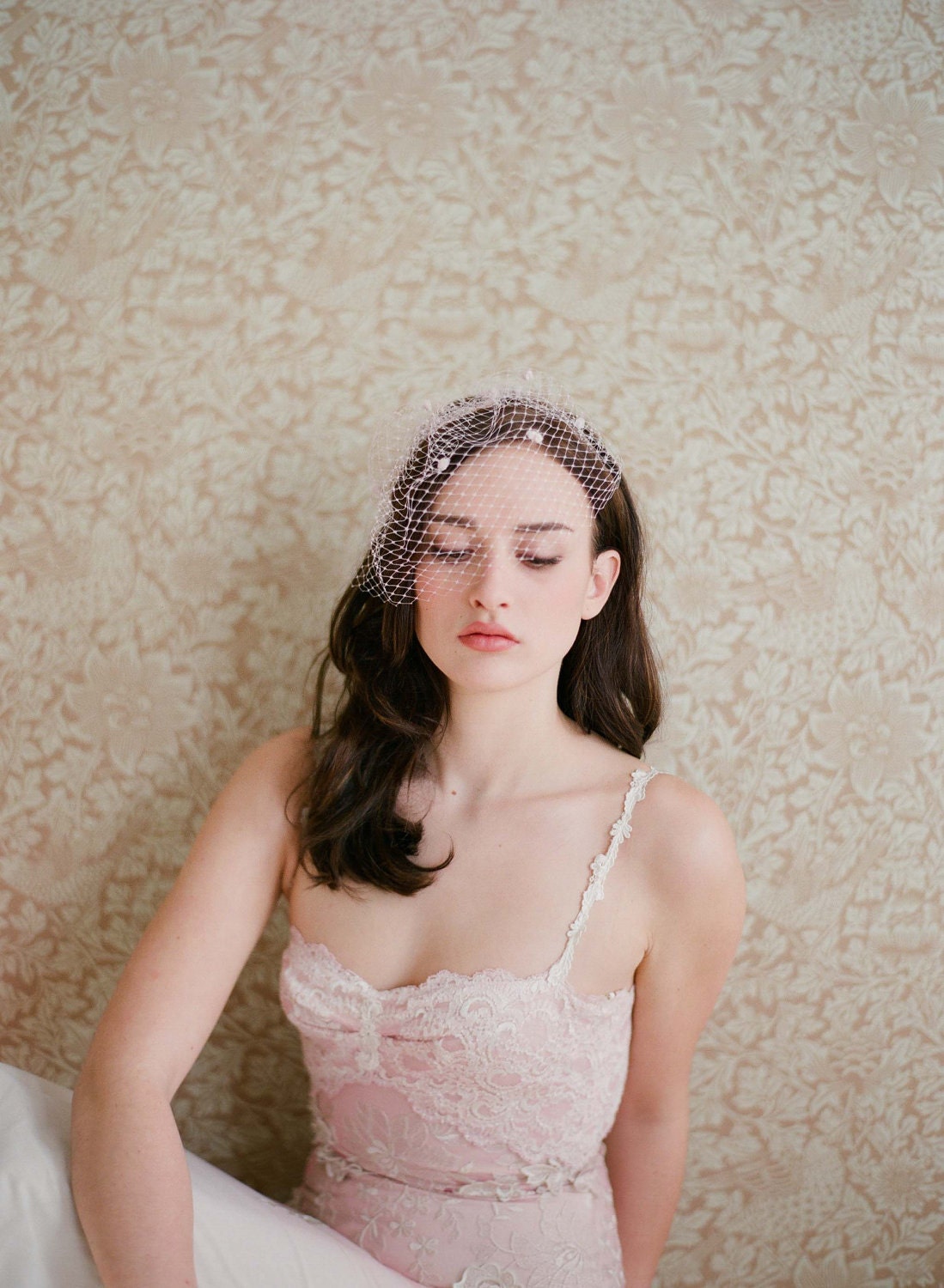 Bridal birdcage veil - Mini birdcage veil with dots - Style 217 - Made to Order