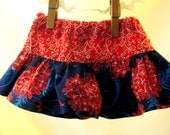 Red White and Blue Yoked Skirt for 15 inch dolls