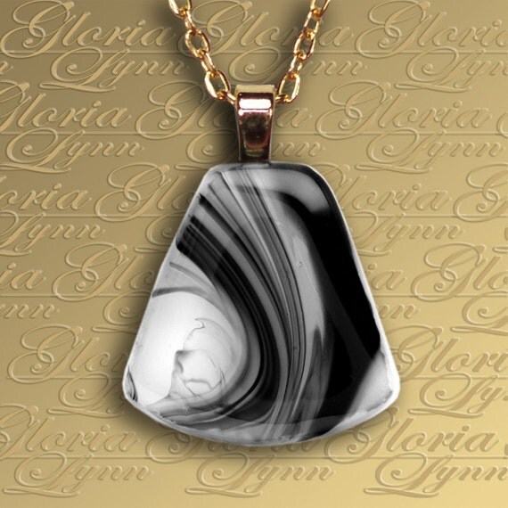 Fused Glass Pendant Jewelry - Windy Days - Z73