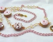 Donuts with Sprinkles Chocolate and Swarovski Necklace