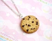 Chocolate Chip Cookie Necklace - cute polymer clay miniature (made to order)