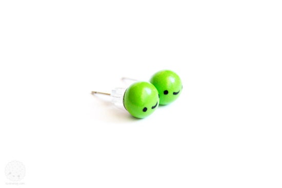 Pea Studs Earrings - cute handmade jewelry