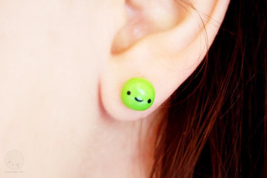 Pea Studs Earrings - cute handmade jewelry