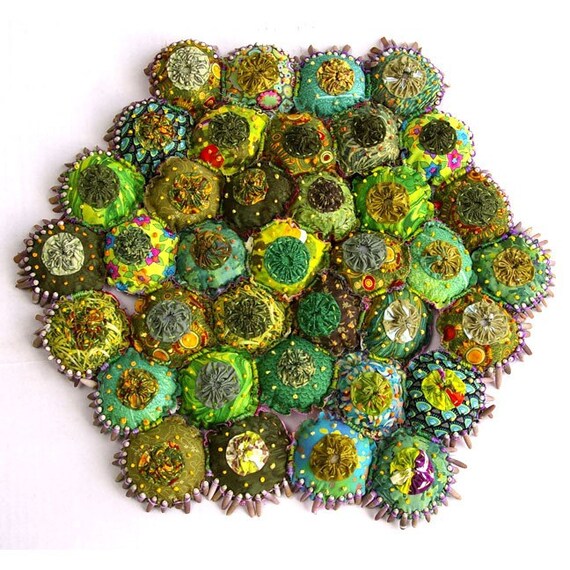 A Yo-Yo Textile: Garden Greens