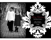 Black Damask Holiday Card