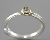 ON SALE - 50% OFF - Sterling Silver Twig Ring - Diamond Ring - White Diamond Ring - Twig Ring - Engagement Ring - Size 5.75 - Ready to Ship