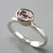 Morganite Twig Ring - Rose Gold Twig Ring - Pink Gold Branch Ring - Pink Morganite Stone - Oval Faceted Stone - Made to Order in Your Size