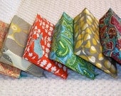 Personalized Custom Bridesmaids Gift Bags Bridal Party Set 6 Large Flat Bottom Cosmetic Bags - Your Choice of Fabrics