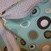 Hobo Bag Slouch Purse Multi-Use Bag Hobo Purse Market Tote Slouchy Bag Aqua and Brown Circles and Dots