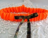 Neon Orange and Camo Hunter Tossing Garter To Match our Keepsake Garter-Camoflauge-Redneck-Military