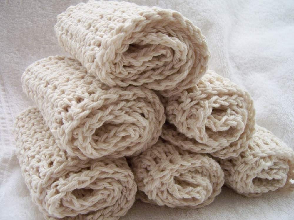set of 6 oatmeal dishcloths