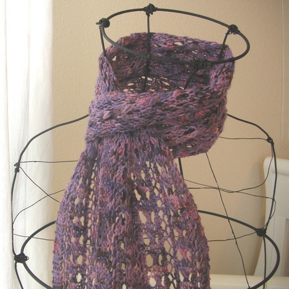 Beehive Lace Scarf PDF Pattern for Sock Yarn