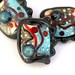 Stars and Stripes - Handmade Lampwork Glass Bead Set with Fine Silver (3) OOAK SRA