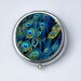 Peacock Feathers vintage illustration PILL case box pillbox holder birds nature pretty abstract DIY