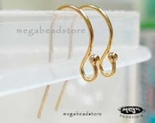 Gold Filled French Ear Wires Single Dot Earring Wires F120GF- 6 pcs