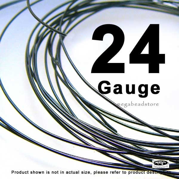 24 gauge Patina Dark Oxidized Sterling Silver Wire HH -5 Ft - MegaBeadStore