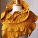 Rococo Knit Shawl - Merino Wool and Cotton Wrap - Wedding Shawl / Wrap / Bolero / Shrug - Mustard Yellow