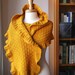 Rococo Knit Shawl - Merino Wool and Cotton Wrap - Wedding Shawl / Wrap / Bolero / Shrug - Mustard Yellow