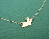 monsieur bunny necklace raw brass bunny with 14kt gold filled chain
