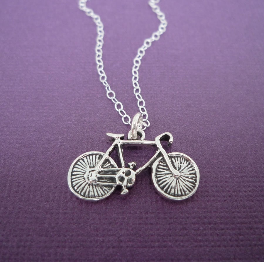 sterling bike necklace