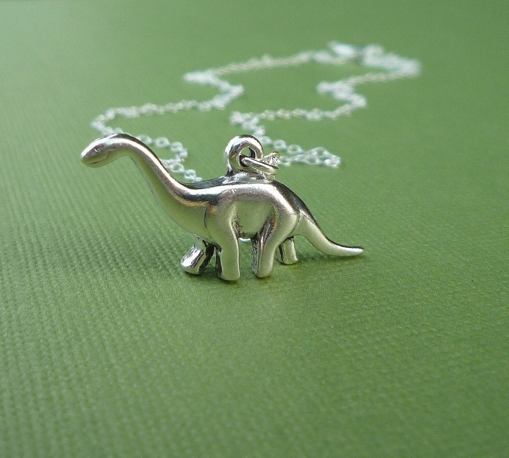 sterling brontosaurus dinosaur necklace gift for her
