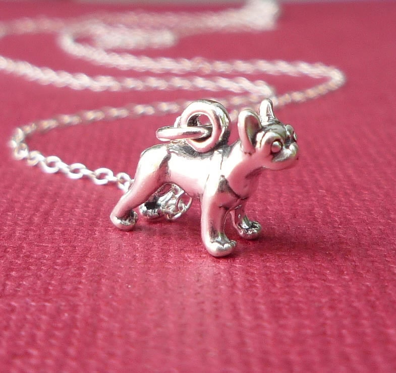 bitty boston terrier necklace sterling silver gift for her french bulldog