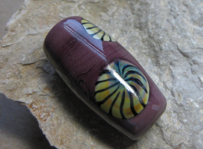 Tie dye Focal Lampwork Bead