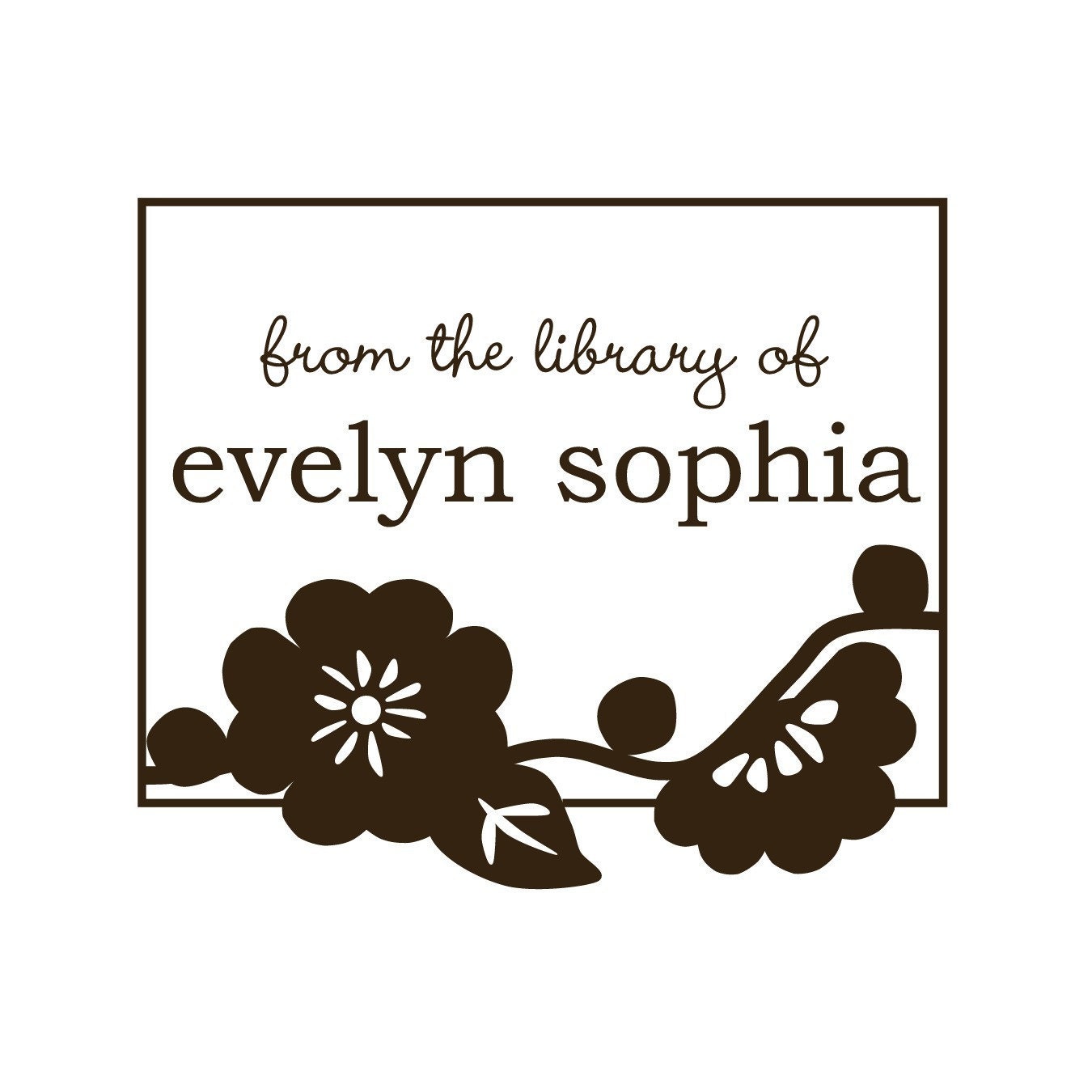 Custom From the Library Of Personalized Rubber Stamp - Evelyn