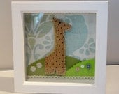 Simone la giraffe - 3d nursery frame