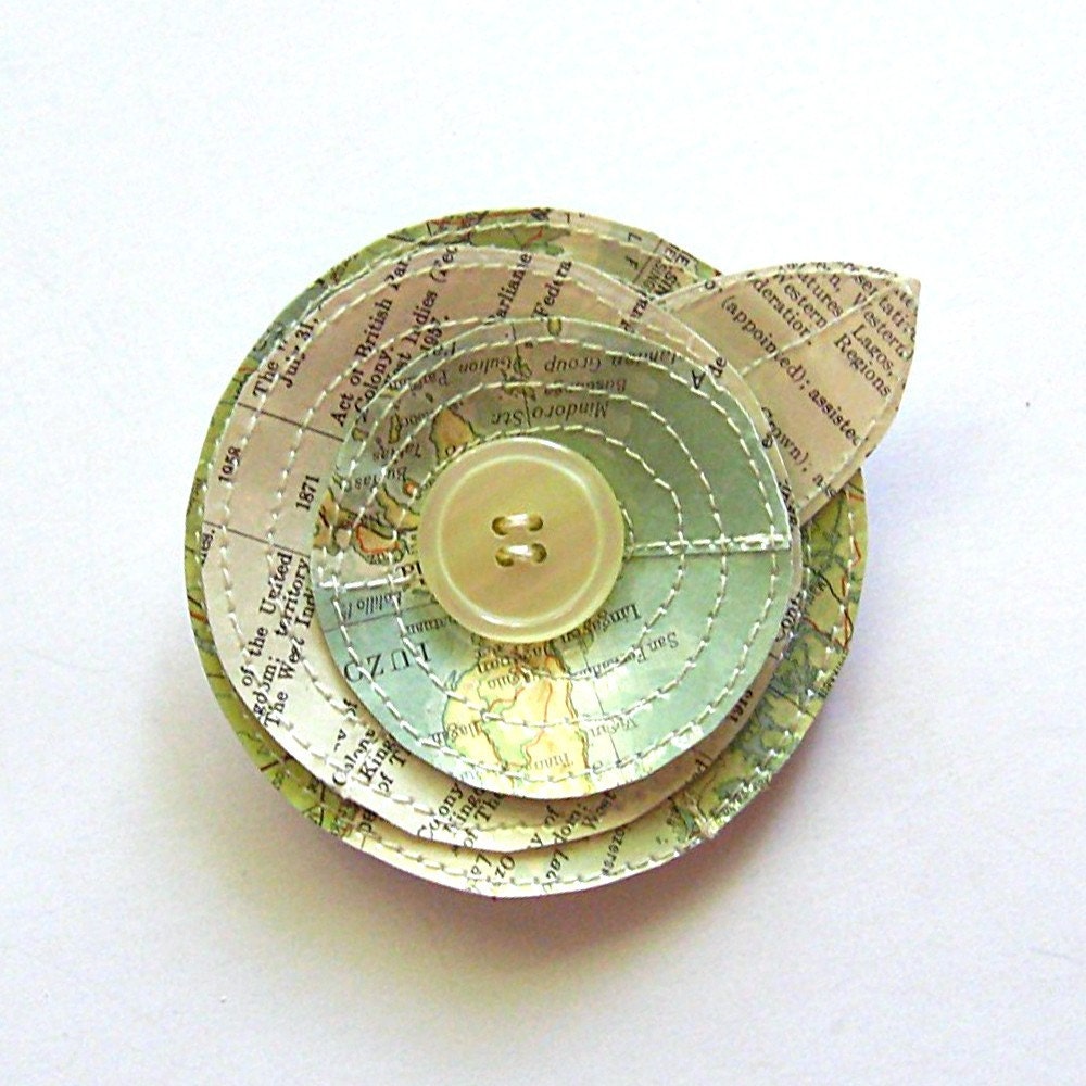 Vintage Paper and Vinyl Posie Pin