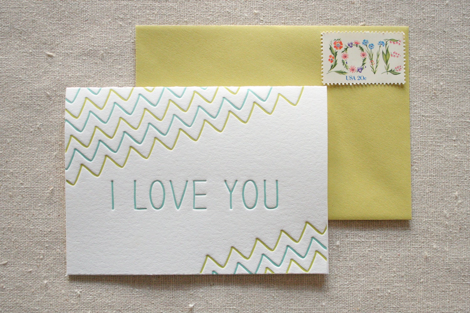 Love You Letterpress Card