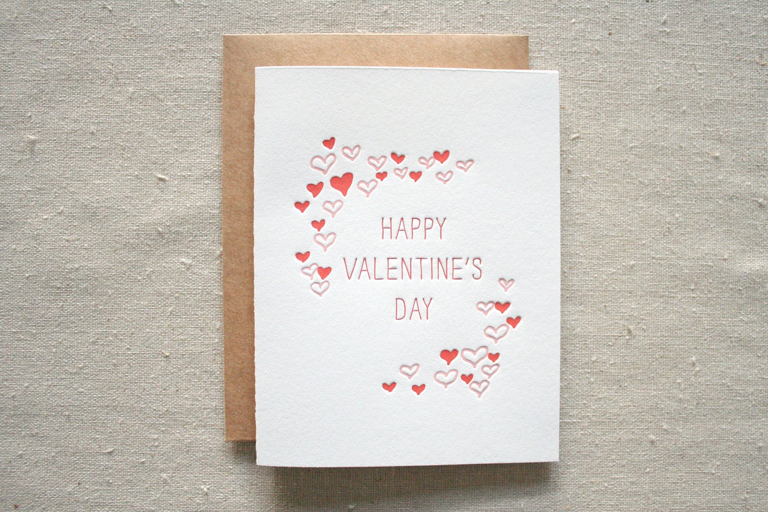 Happy Valentines Letterpress Card