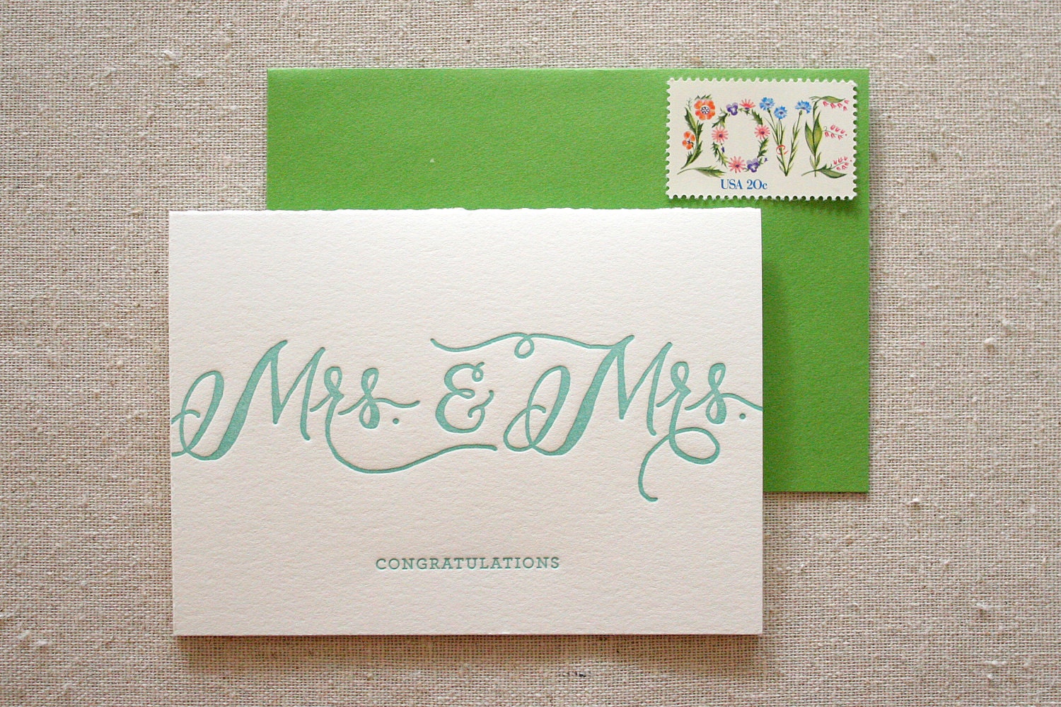 Mrs. and Mrs. Letterpress card