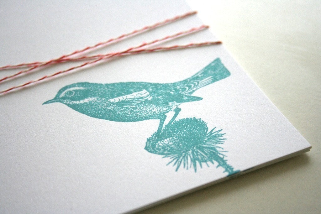 Little Bird Screenprinted flat notes - set of 5