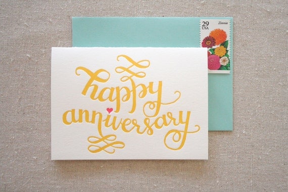 Happy Anniversary Letterpress Card