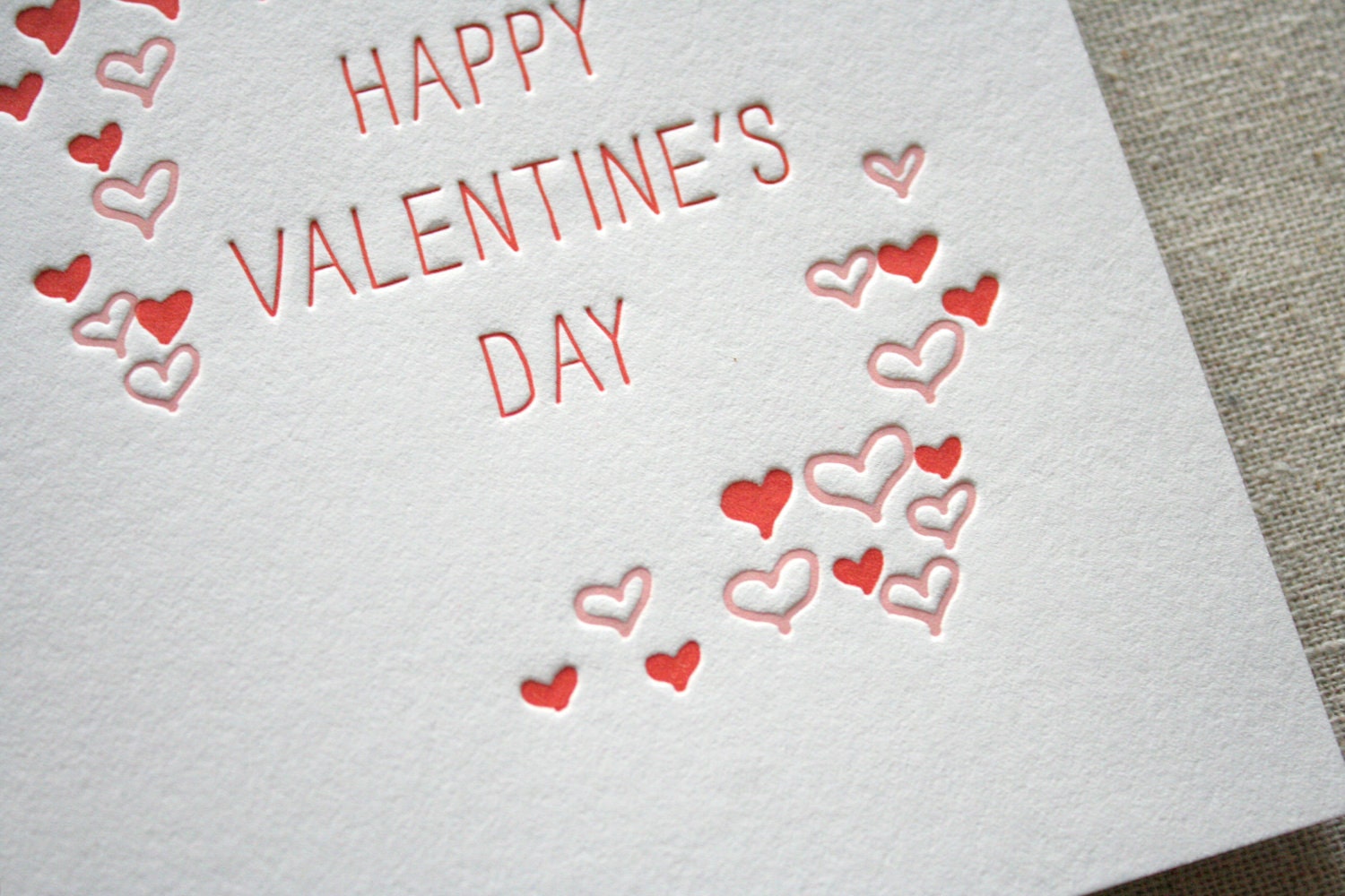 Happy Valentines Letterpress Card