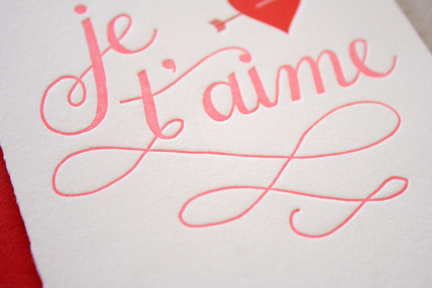 Je T'aime Letterpress Card