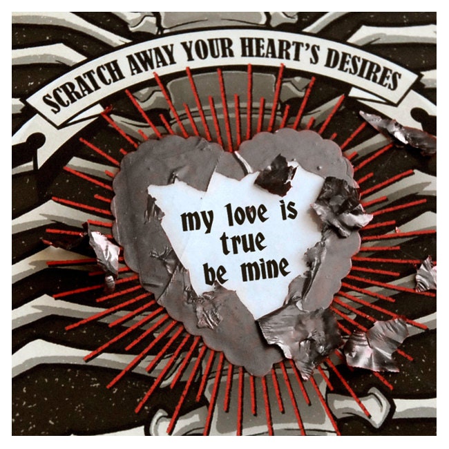 Ribcage Heart Custom Scratch Off Card
