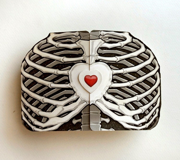 Ribcage Heart Custom Scratch Off Card